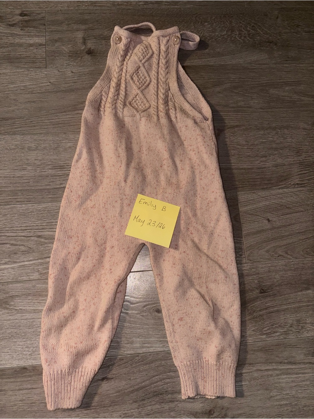 Jamie Kay Pink Cable-Knit Overalls